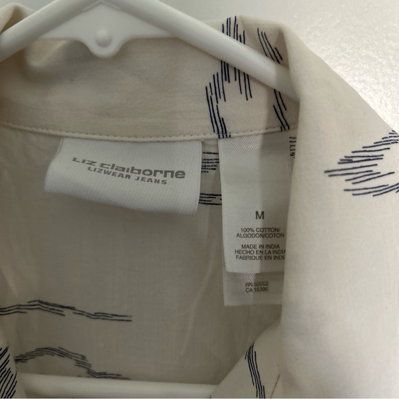 Liz Claiborne Lizwear Women’s Medium 3/4 Sleeve Button Up Tropical Shirt - Picture 2 of 6